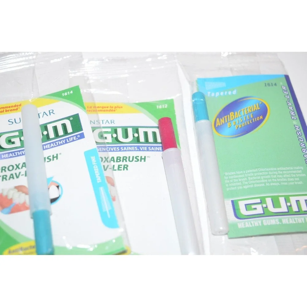 4 Butler GUM Sunstar Proxabrush Trav-Ler 1612 & 1614 Tapered Fine New Sealed